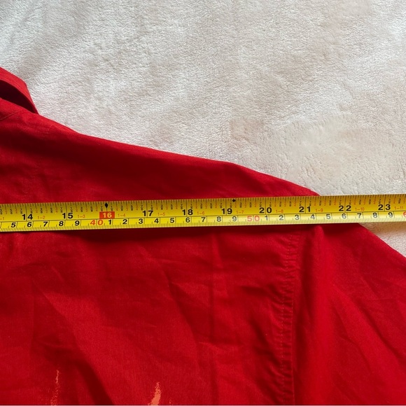 Vintage Ocean Pacific OP Hawaiian Shirt Medium Surf Sunset Beach Red Button Up - Picture 13 of 14